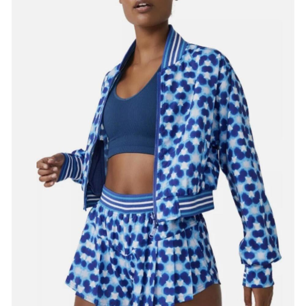 FP Movement Crop Bright Blue Top Seed Full Zip Tennis Jacket - Size - XS - NWT